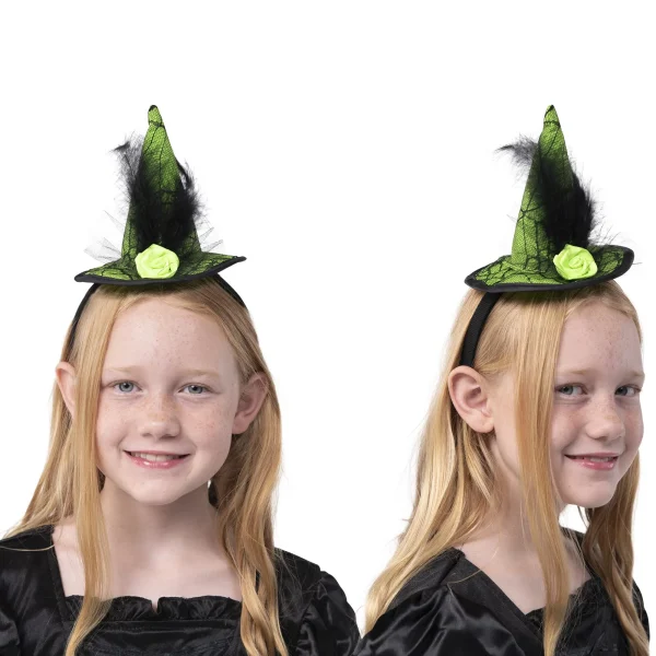 3Pcs Halloween Witch Hat Headband Set