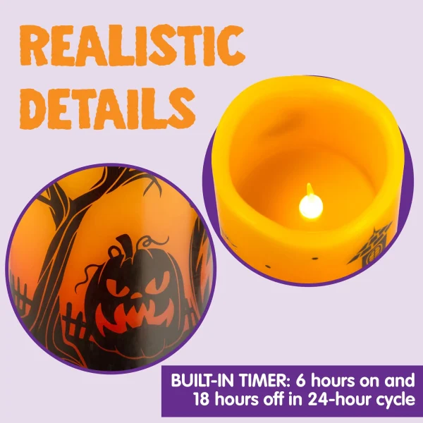 4pcs LED Halloween Flameless Candles