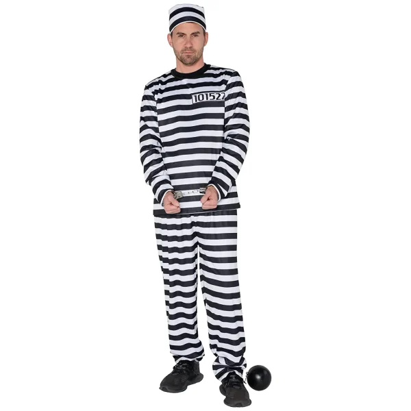 Men Prisoner Halloween Costume -L