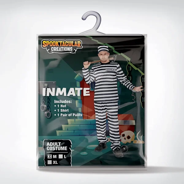 Men Prisoner Halloween Costume -L