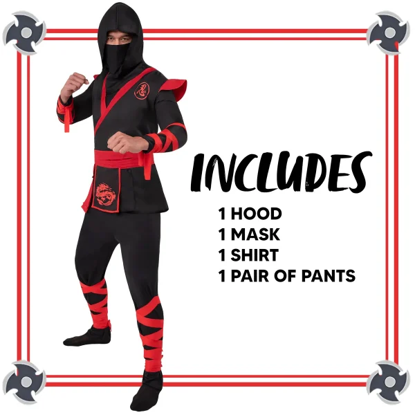 Men Halloween Deluxe Ninja Costume -L
