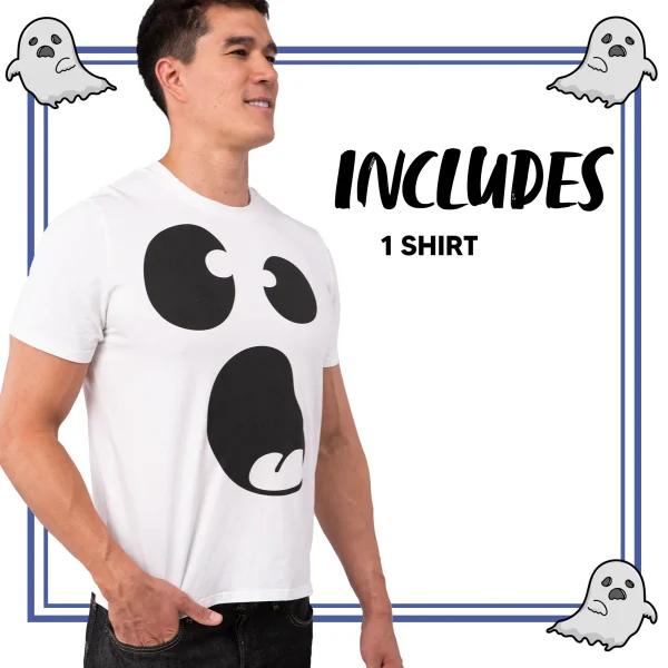 Men White Ghost T Shirt -L
