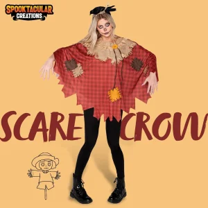 Adult Women Scarecrow Poncho Costume