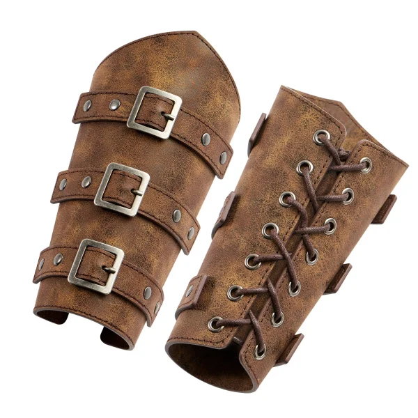 Adults Medieval Belt Leather Buckle Bracers