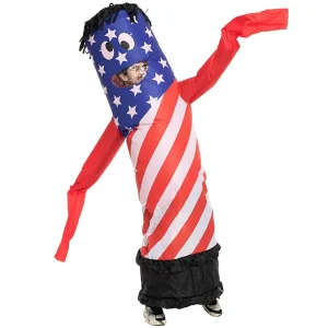 American flag tube dancer inflatable costume adult
