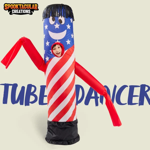 American Flag Tube Dancer Inflatable Costume Kid