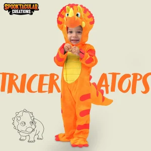 Baby Unisex Orange Triceratops Costume