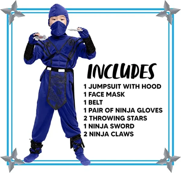 Boy Blue Dragon Ninja Costume