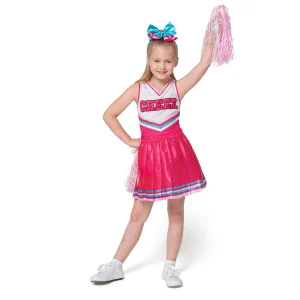 Girls Pink Cheerleader Halloween Costume