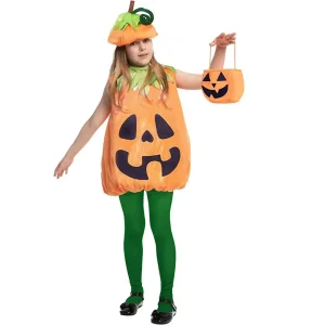 Child Girl happy Pumpkin Costume