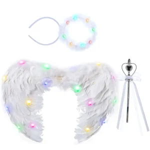 Child Unisex Angel Accessories Set with light(White)