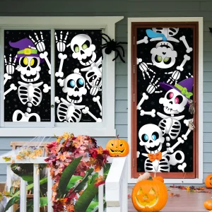 Cute Skeleton Doorcover with Window Covers