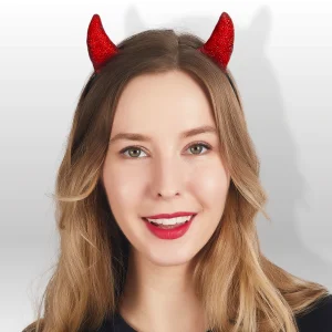 Devil Horns Headband Red