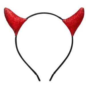 Devil Horns Headband Red