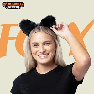 Fox Ears Headband Costume Accessories – Black