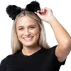 Girls Pink Long Fur Cat Ears Headband