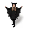 Girls Black and Silver Bat Wings Costume