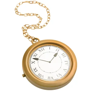 Gold Clock Necklace Halloween Costume Accessory