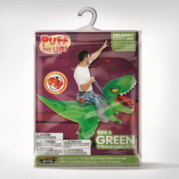 Green Tyrannosaurus Ride On Inflatable Costume Adult