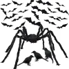 Halloween Bat Stickers Spider and Crows Decorating Set