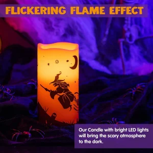 4pcs LED Halloween Flameless Candles