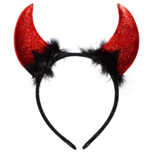Halloween Theme Devil Horns Headband Red