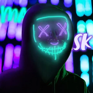 LED Scary Mask (Green and Purple)