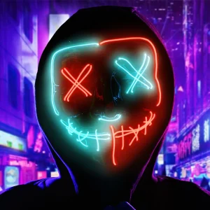 Red and Blue Halloween LED Mask
