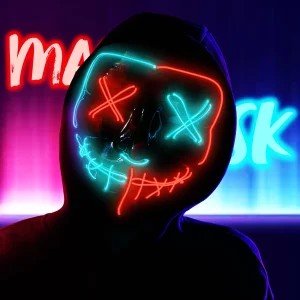 Red and Blue Halloween LED Mask