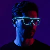 Neon Blue Rave Glasses LED Sunglasses