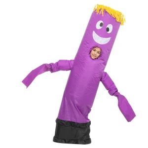 Kids Inflatable Purple Wacky Wavy Arm Guy Costume -M