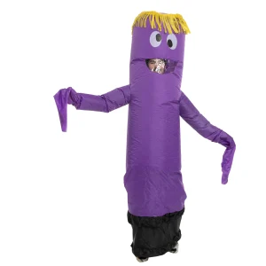 Purple tube dancer inflatable costume adult