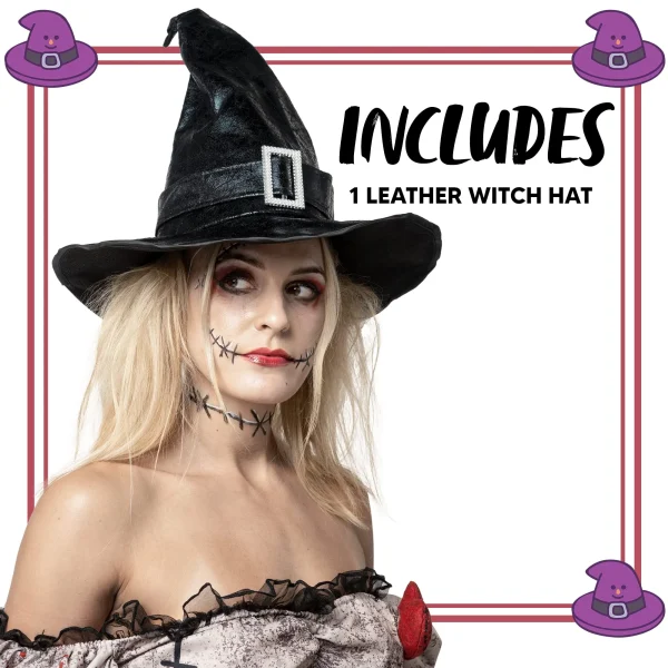 Womens Witch Leather Hat