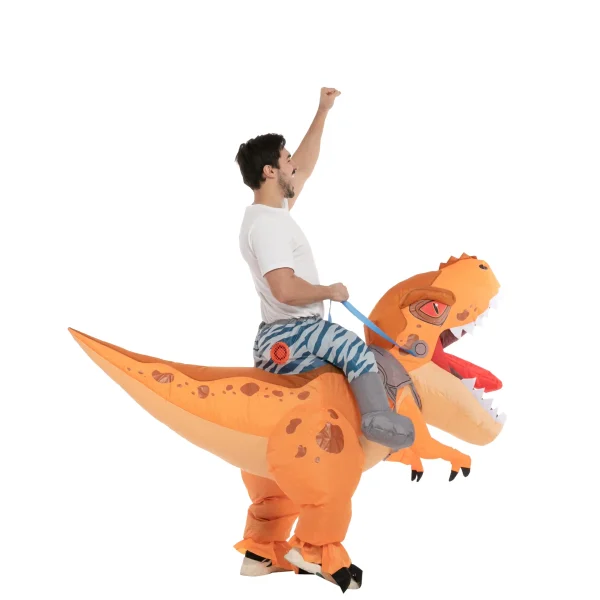 Yellow Tyrannosaurus Ride on Inflatable Costume Adult