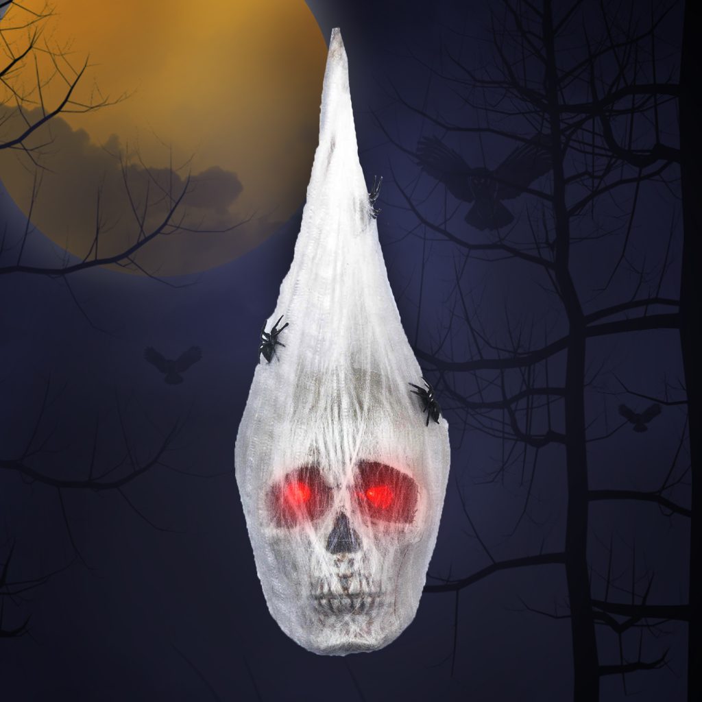 Hanging Skull covered by spider web