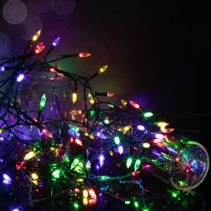100 LED Multicolor Green Wire String Lights 34ft