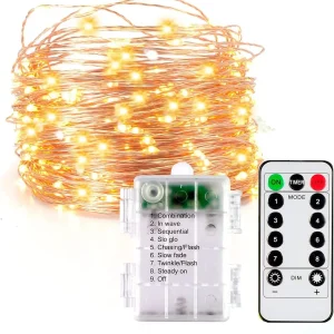 100 LED Warm White Led Copper Wire String Lights 33ft