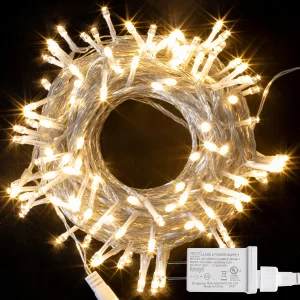 150 LED Warm White Clear Wire String Lights 59.38ft