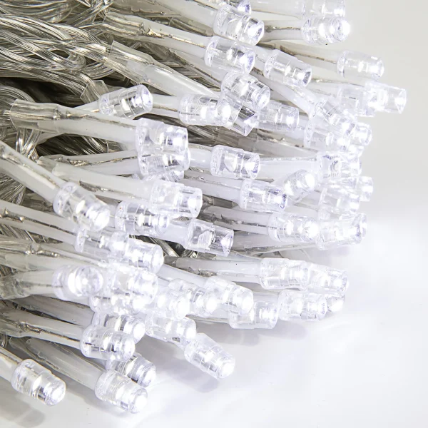 150 LED White Clear Wire String Lights 59.38ft