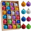24pcs Mini Christmas Glitter Ball Ornaments