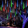 3x 8 Tubes (12in) Christmas Meteor Shower Rain Lights, Multicolor