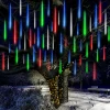 3x 8 Tubes (12in) Christmas Meteor Shower Rain Lights, Multicolor