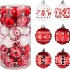 30pcs Red and White Christmas Ball Ornaments