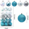30pcs Blue, White and Silver Christmas Ball Ornaments
