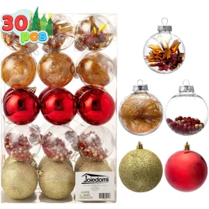30pcs Red and Gold Silver Christmas Ball Ornaments