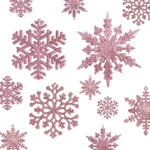 36Pcs Snowflake Ornaments – Pink