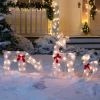3pcs Light Up Yard Reindeer Family Decoration