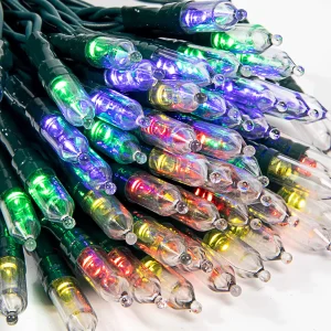 50 Multicolor LED Green Wire String Lights 17.3ft