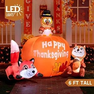6ft Long Animal’s Thanksgiving Inflatable