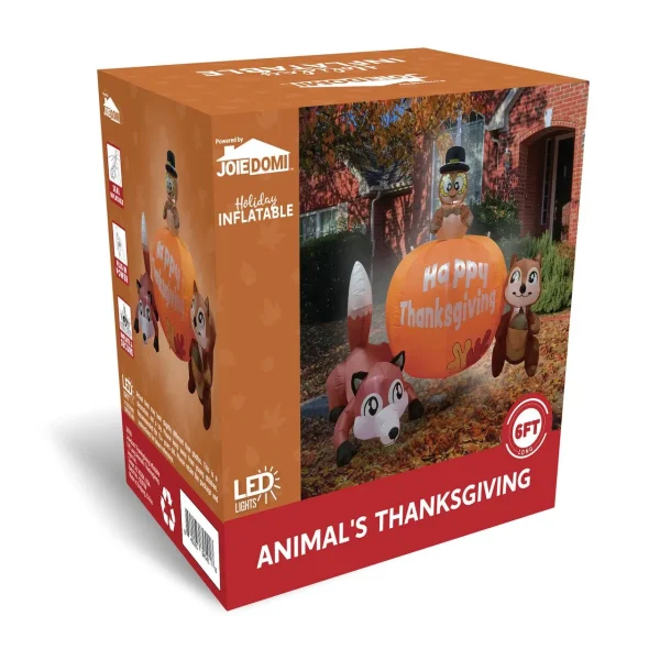6ft Long Animal's Thanksgiving Inflatable